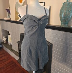 In God We Trust Slate Gray Pin Up Girl Style Romper Womens Size 2